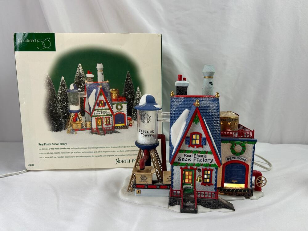 Dept 56 Real Plastic Snow Factory 56403 North Pole Lighted Retired 1998 Box
